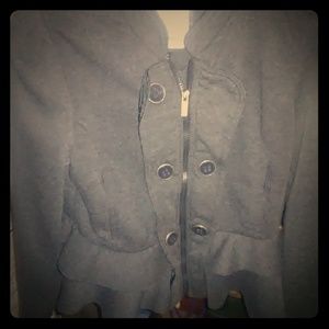 Ruffeled zip up jacket